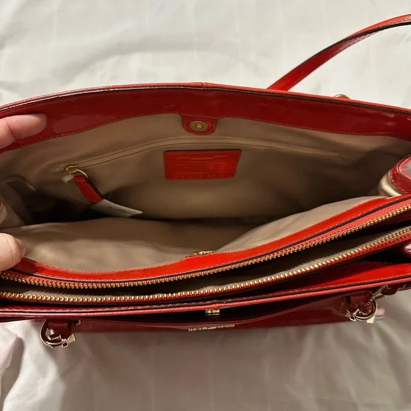 Coach Red Patent Leather Shoulder Bag - Picture 6 of 12